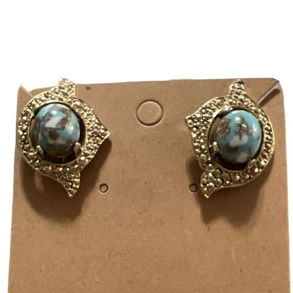 Sarah Cov Gold Tone Vintage Clip On Earrings - Picture 5 of 9